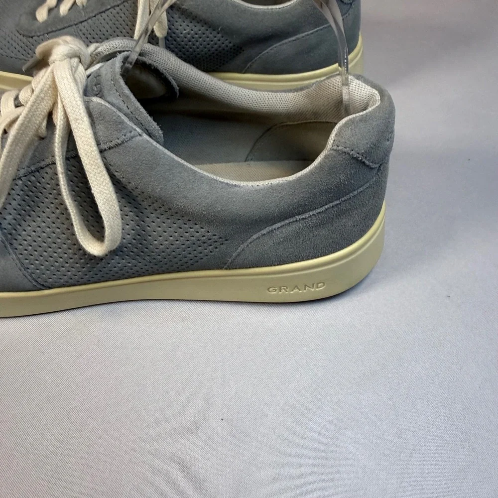 Cole Haan Grand Pro Rally Court Men's 10M Gray Suede Casual Sneakers Shoes EUC